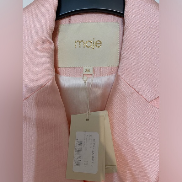 MAJE Vasila Double-breasted Satin Blazer in Pink Size 36 - Picture 6 of 16